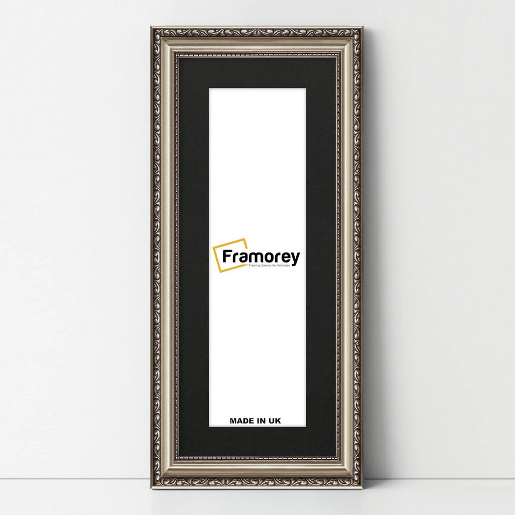 Panoramic Size Gun Metal Picture Frame Shabby Wall Frames With Black Mount