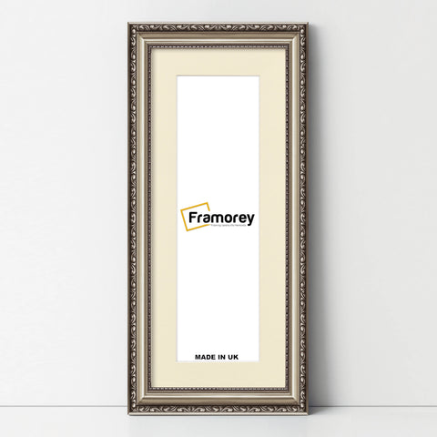 Panoramic Gun Metal Picture Frame Shabby Wall Frames With Ivory Mount