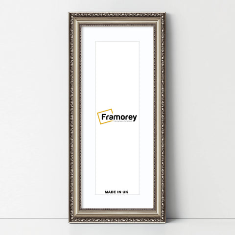 Panoramic Size Gun Metal Picture Frame Shabby Wall Frames With White Mount