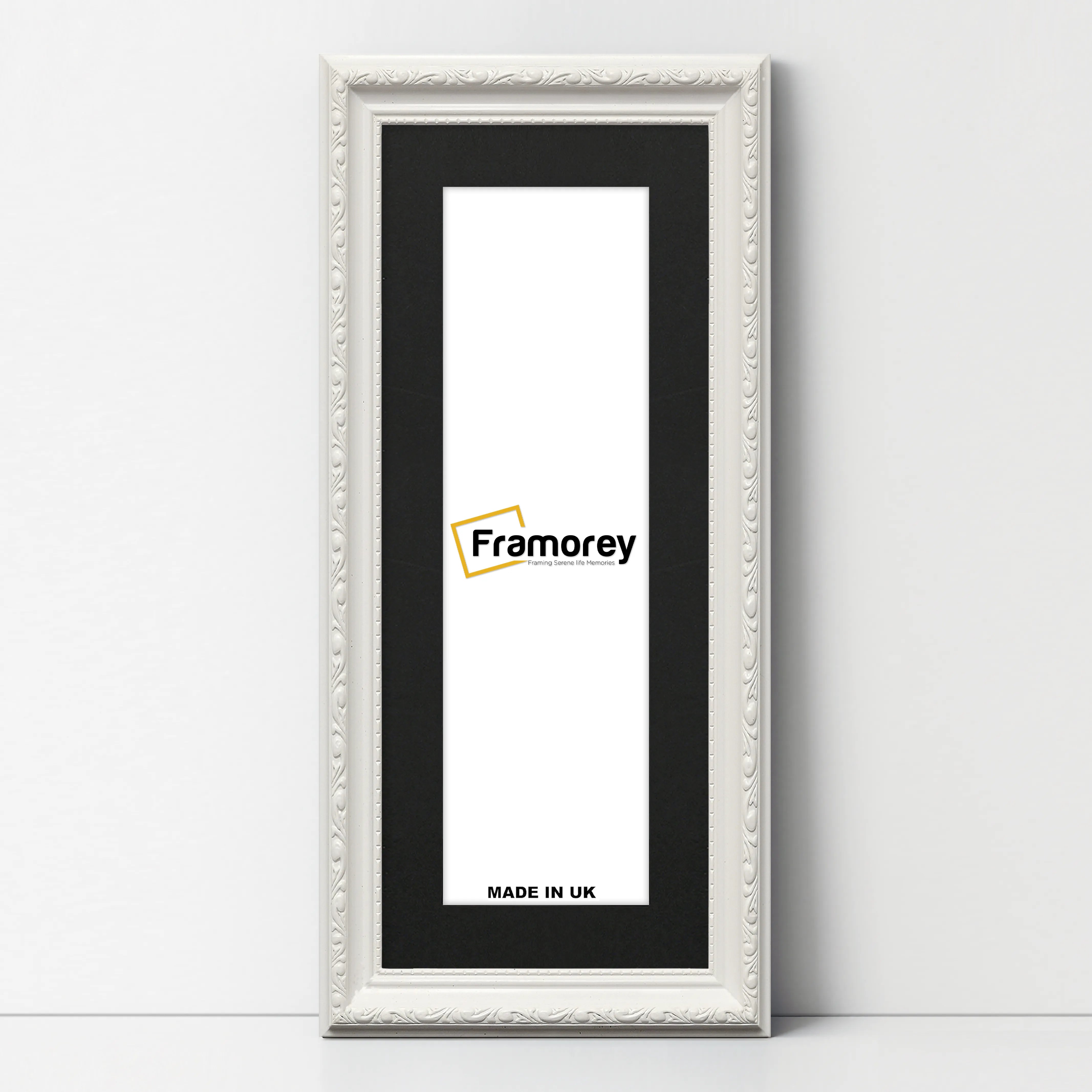 Panoramic Size White Picture Frame Shabby Wall Frames With Black Mount