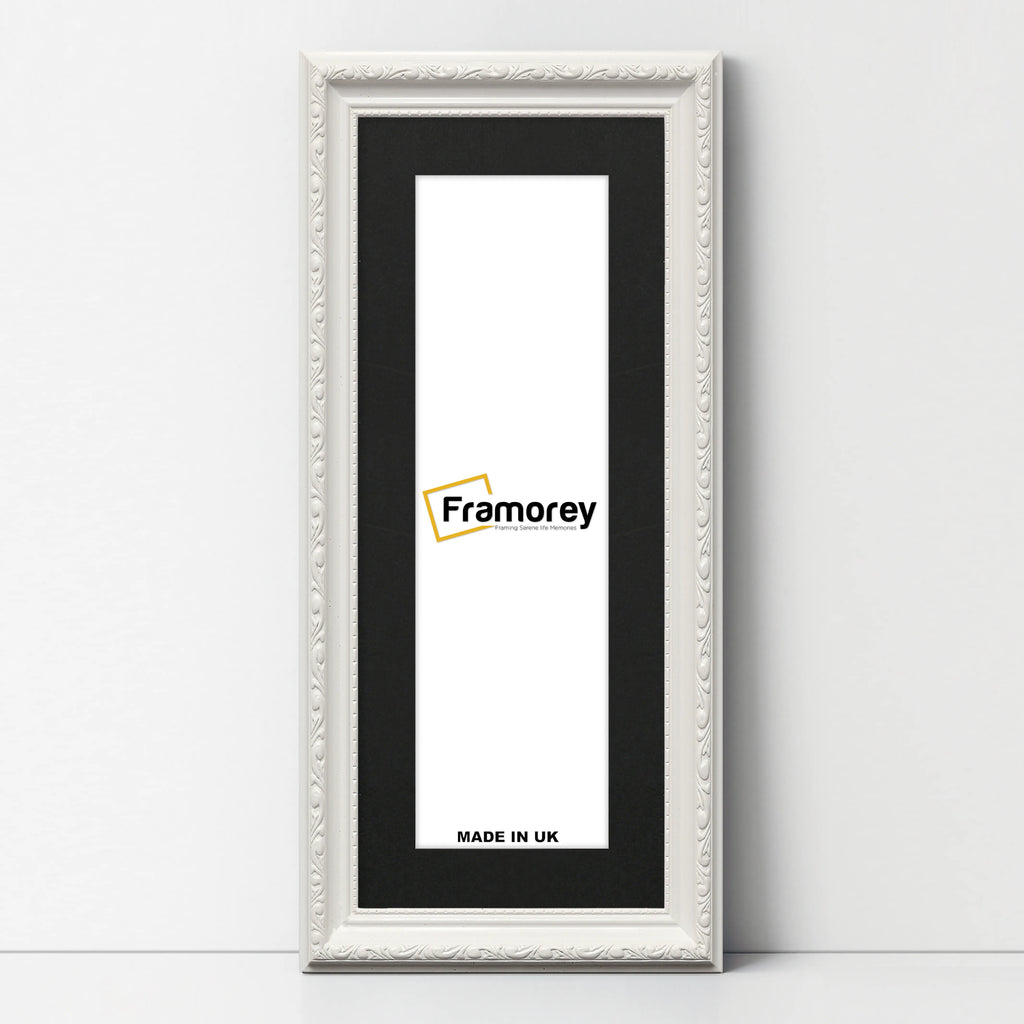 Panoramic Size White Picture Frame Shabby Wall Frames With Black Mount
