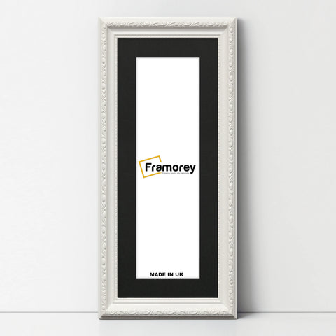 Panoramic Size White Picture Frame Shabby Wall Frames With Black Mount