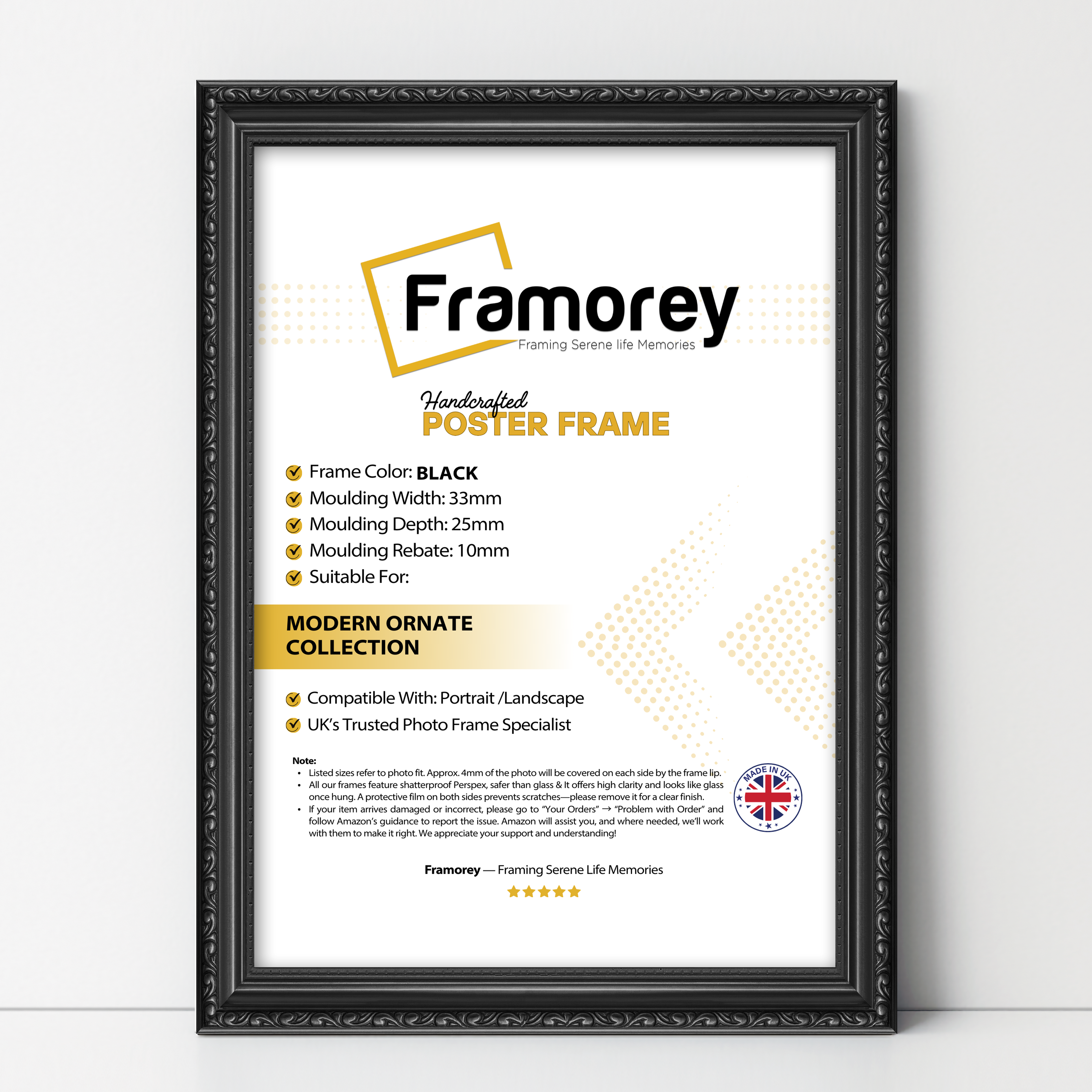 Black Shabby Chic Photo Frames Picture Frame