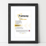 Black picture frame with White Mount shown from front view on a plain white surface standing with a wall