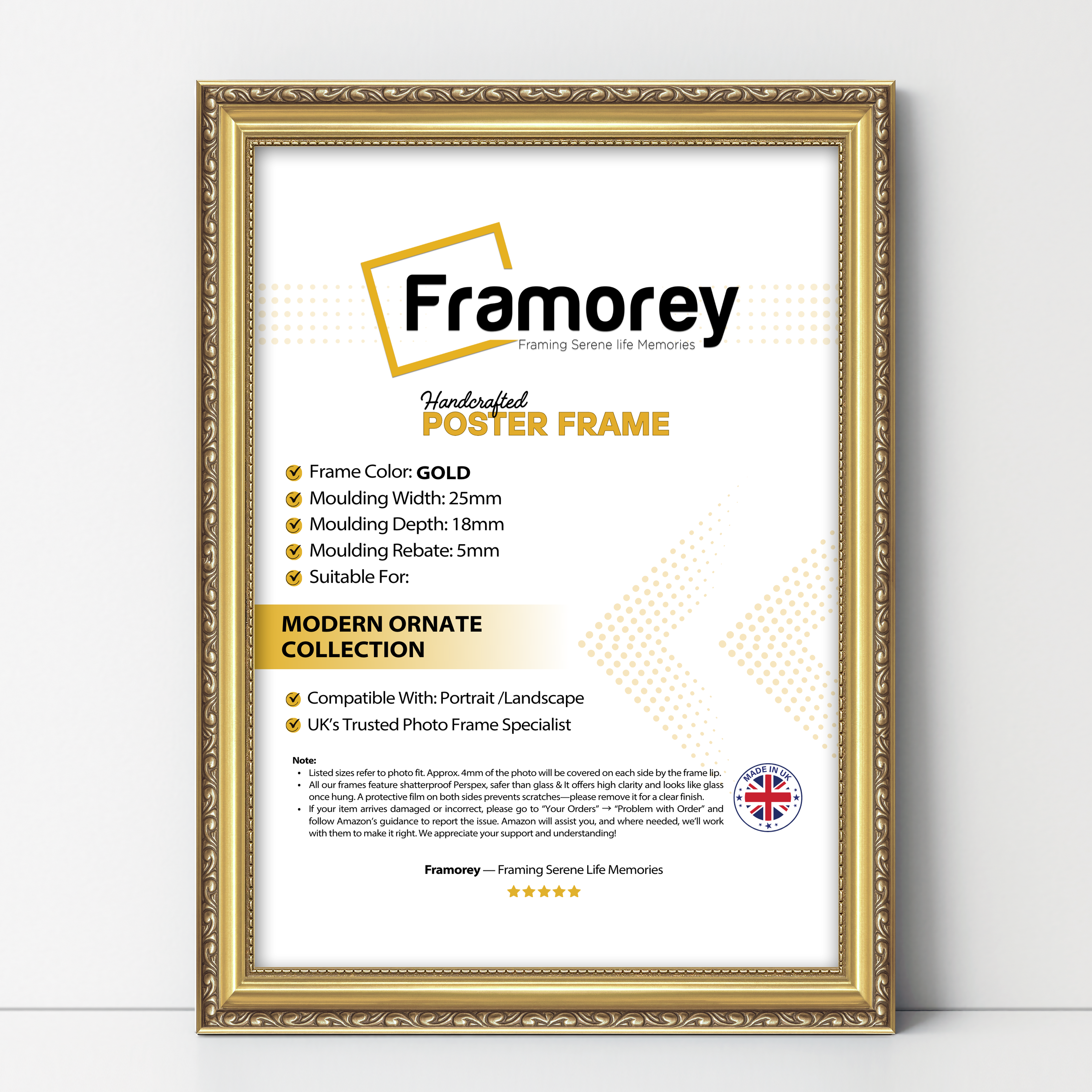 Gold Shabby Chic Photo Frames Picture Frame