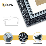 Silver Picture Frame Ornate Traditional Dahlia Photo Frame With White Mount