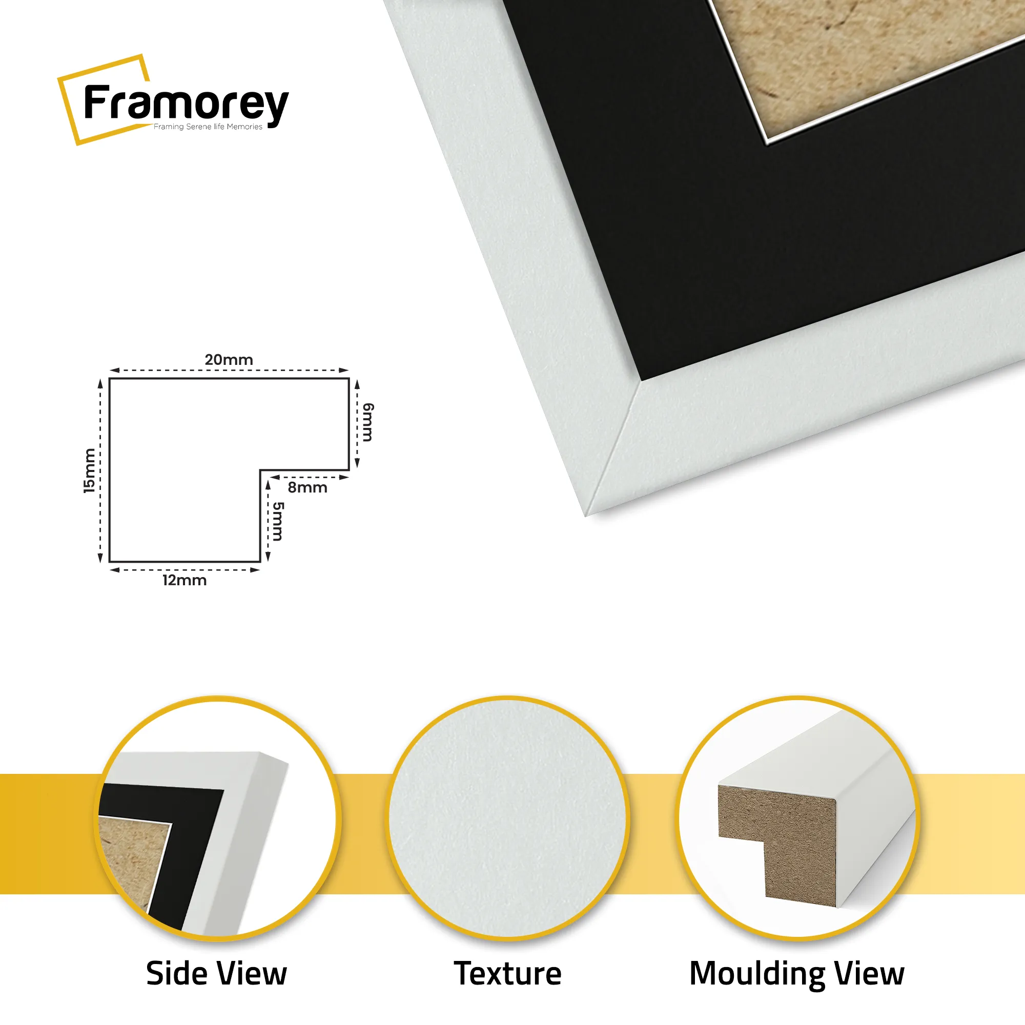 Thin Matt Panoramic Silver Picture Frames With Black Mount