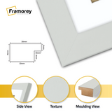 Panoramic Silver Picture Frame With White Mount