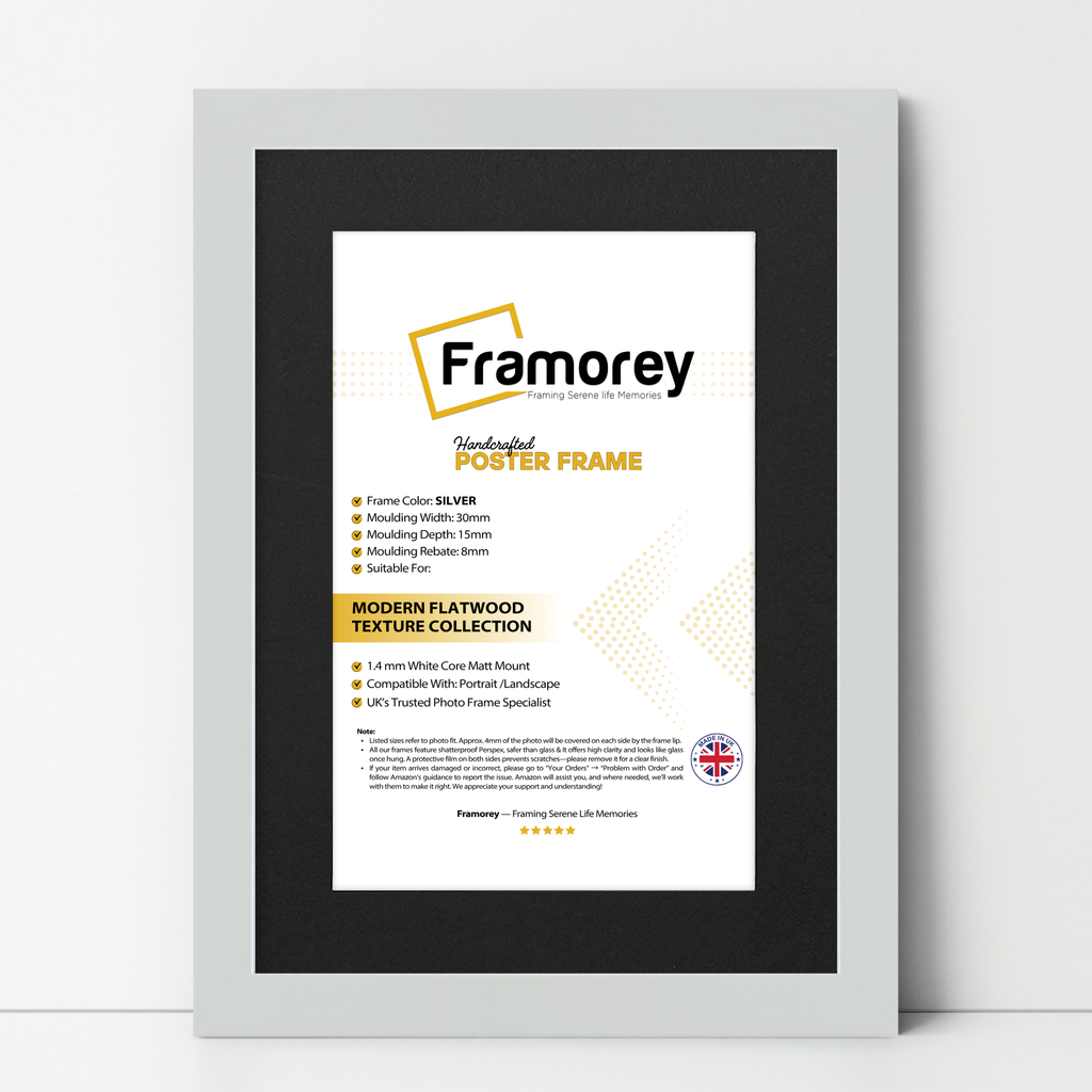 Silver Picture Frame with Black Mount
