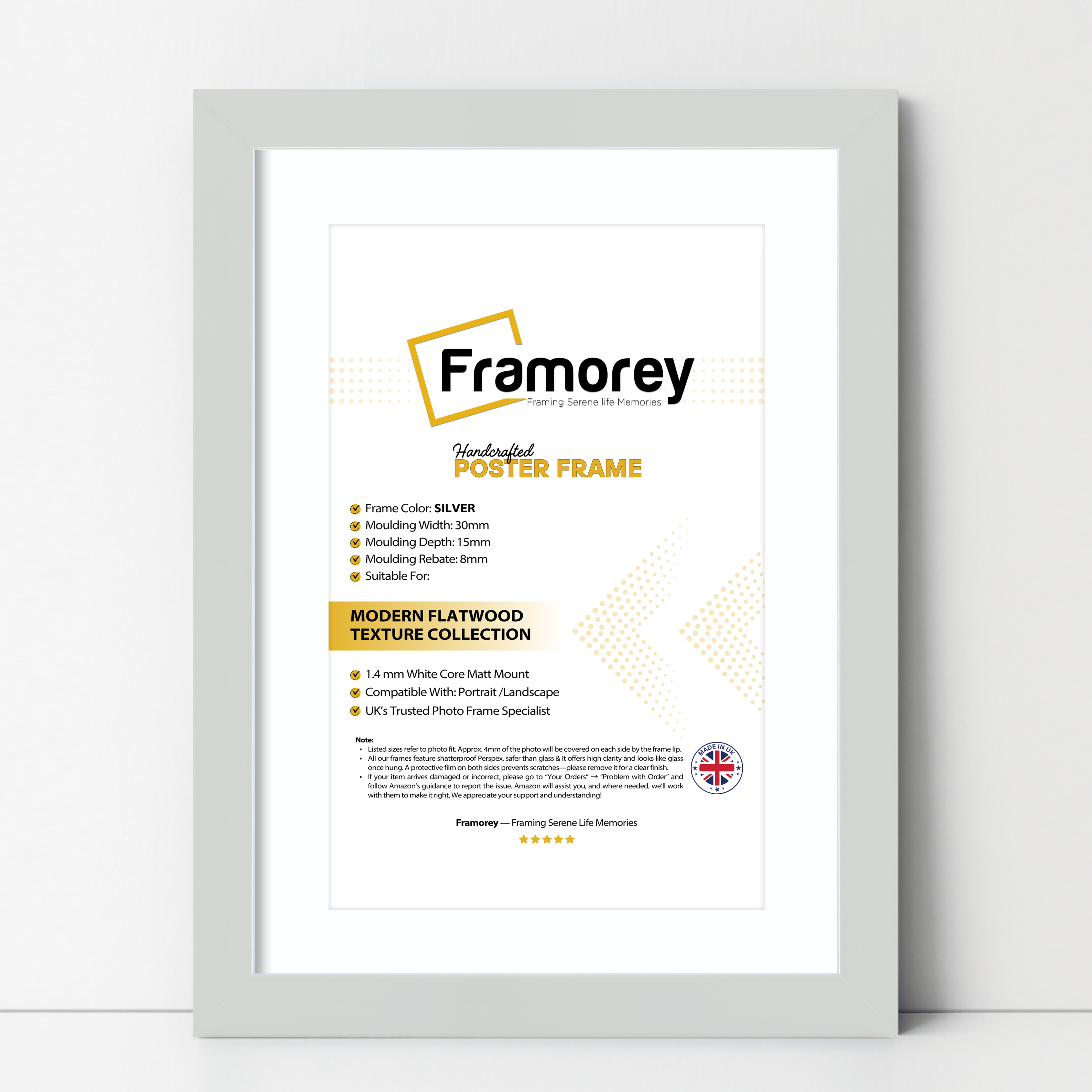 Silver Picture Frame With White Mount