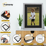 Glitter Sparkle Silver Picture Frame Photo Print Frame With Black Mount