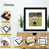 Square Picture Frame Black Glitter Sparkle Photo Frames With White Mount