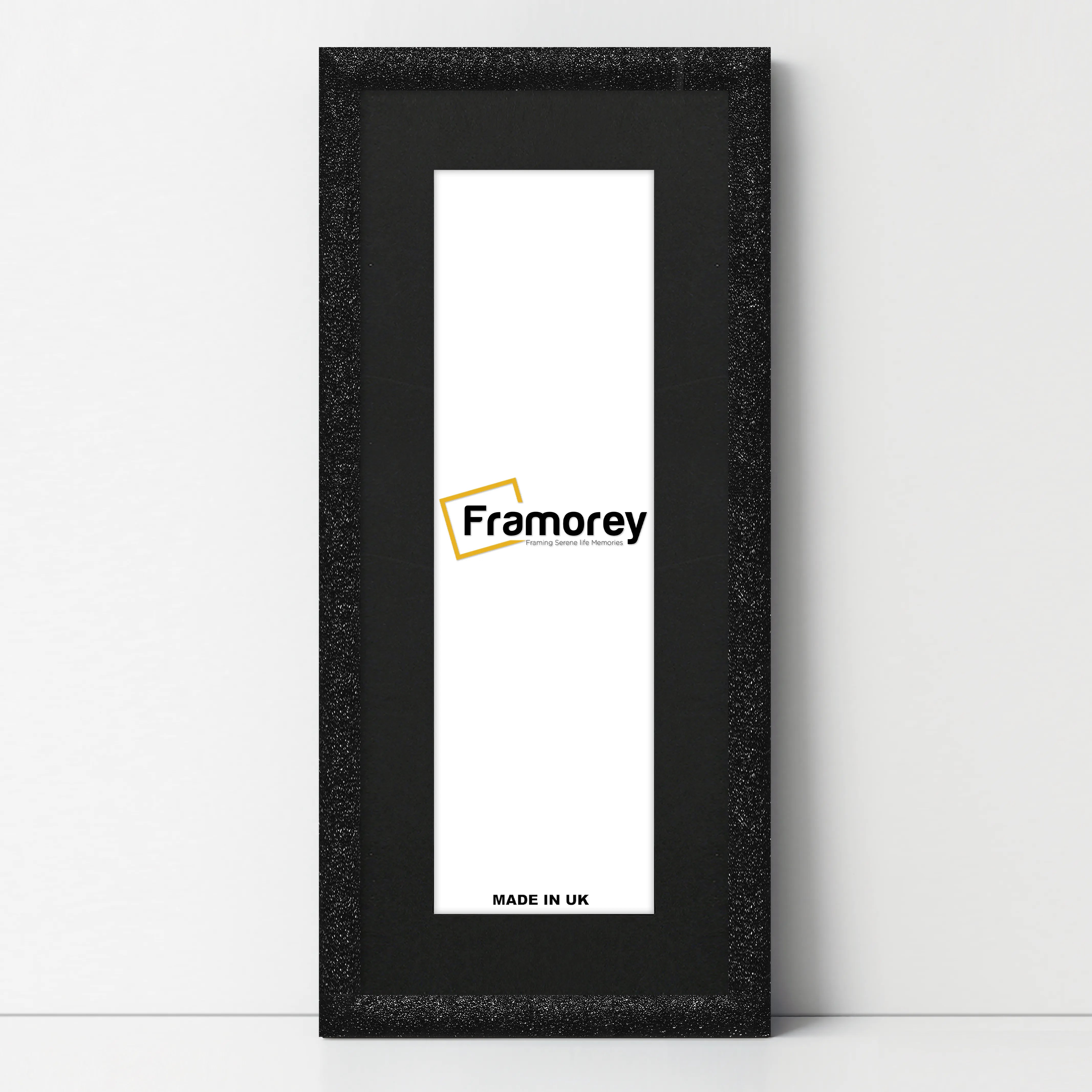 Panoramic Size Glitter Sparkle Black Photo Frames With Black Mount