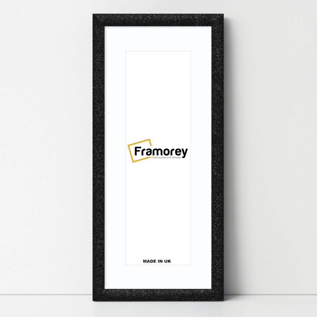 Panoramic Size Glitter Sparkle Black Photo Frames With White Mount