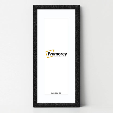 Panoramic Size Glitter Sparkle Black Photo Frames With White Mount