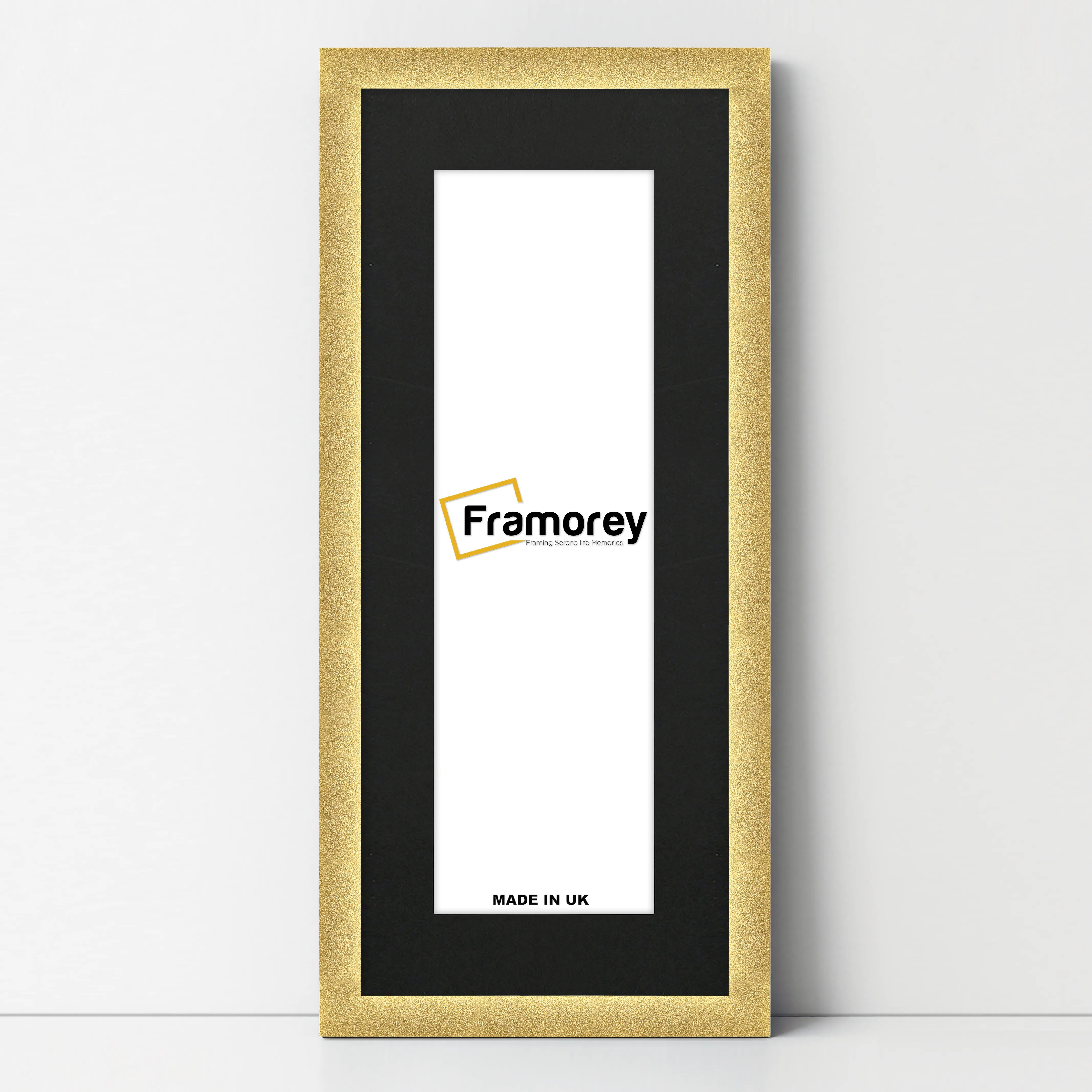 Panoramic Size Glitter Sparkle Gold Photo Frames With Black Mount