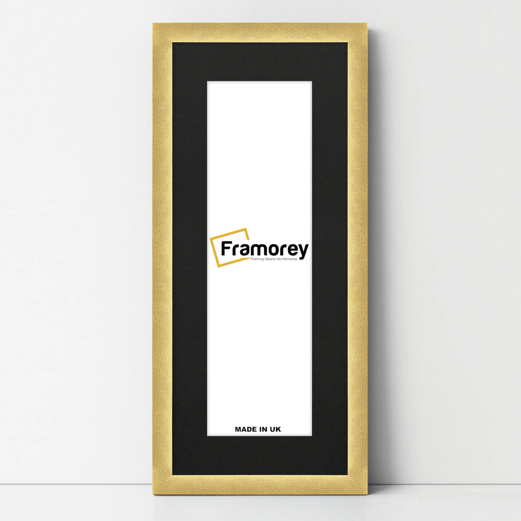 Panoramic Size Glitter Sparkle Gold Photo Frames With Black Mount