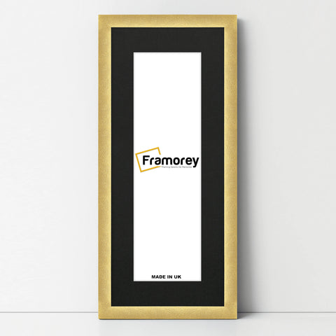 Panoramic Size Glitter Sparkle Gold Photo Frames With Black Mount