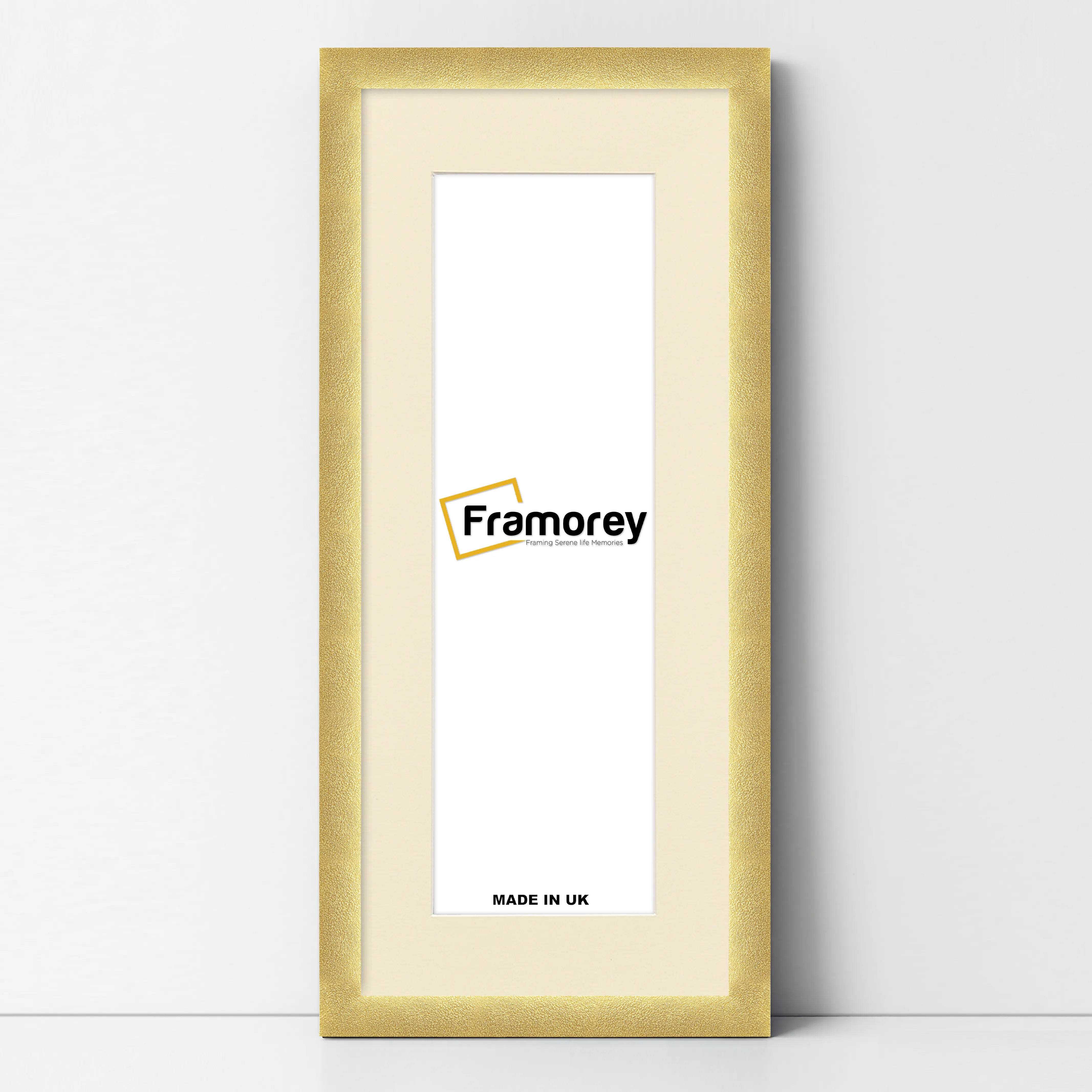 Panoramic Size Glitter Sparkle Gold Photo Frames With Ivory Mount