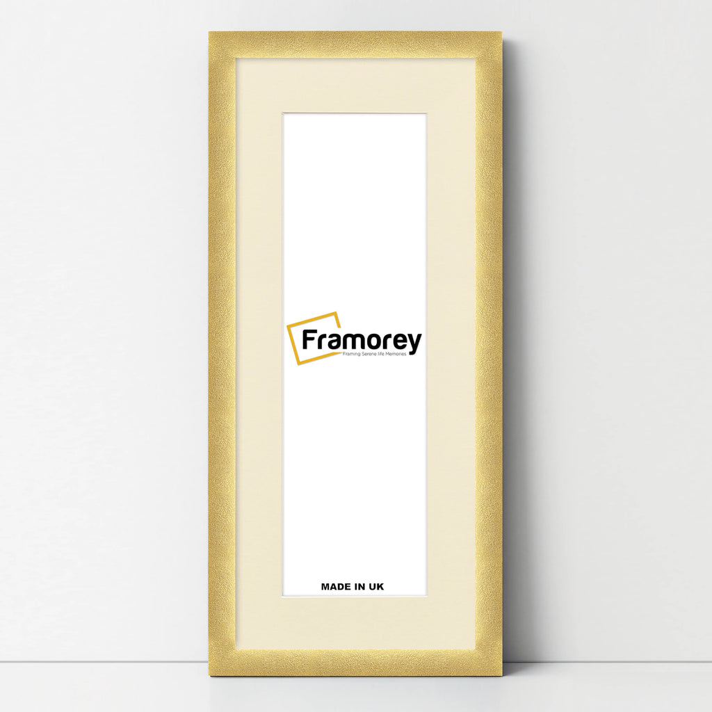 Panoramic Size Glitter Sparkle Gold Photo Frames With Ivory Mount