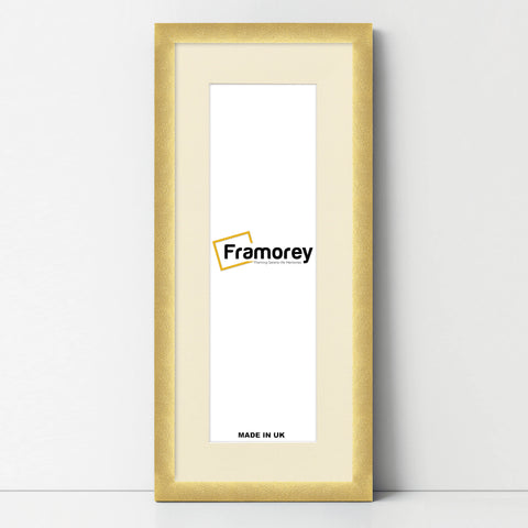 Panoramic Size Glitter Sparkle Gold Photo Frames With Ivory Mount