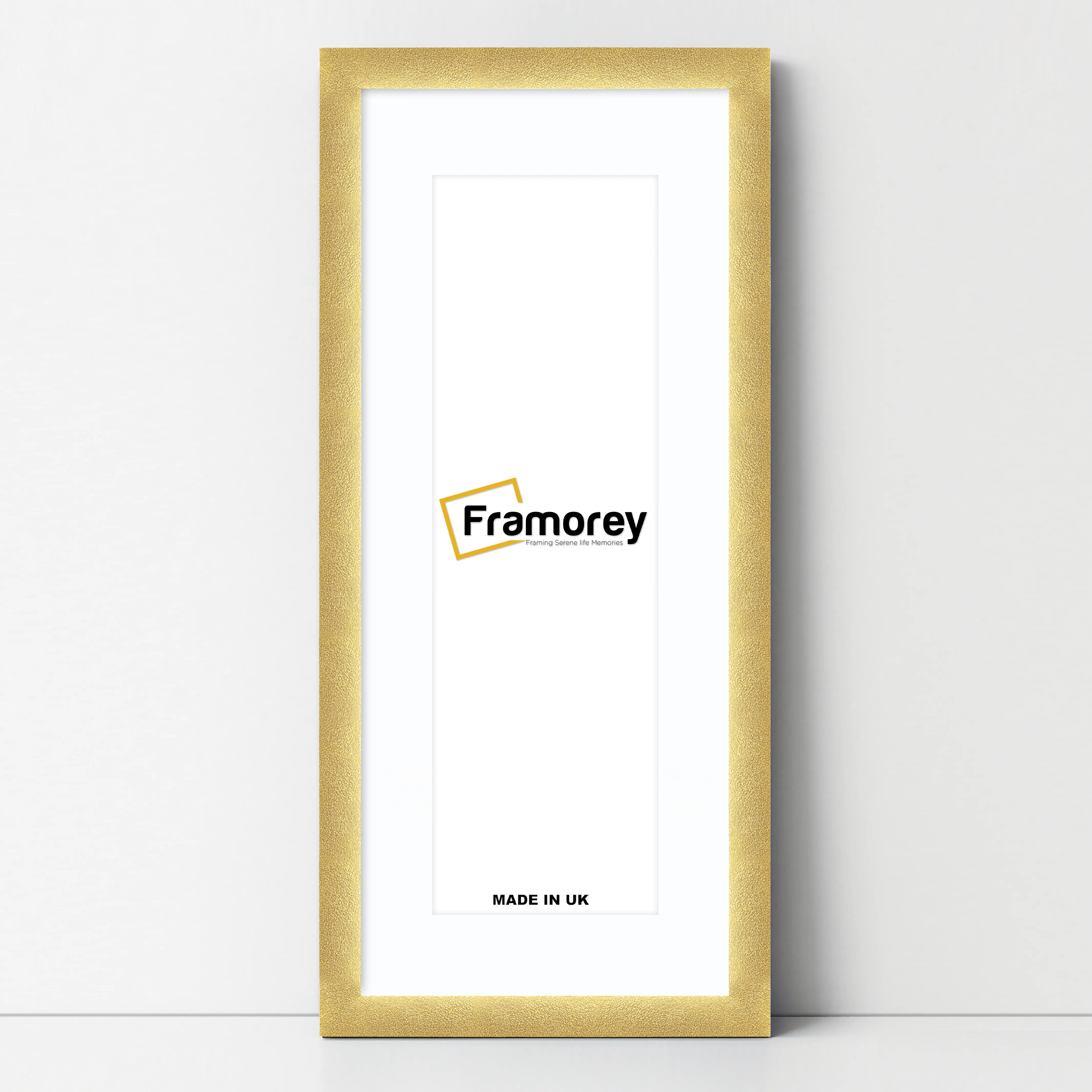 Panoramic Size Glitter Sparkle Gold Photo Frames With White Mount