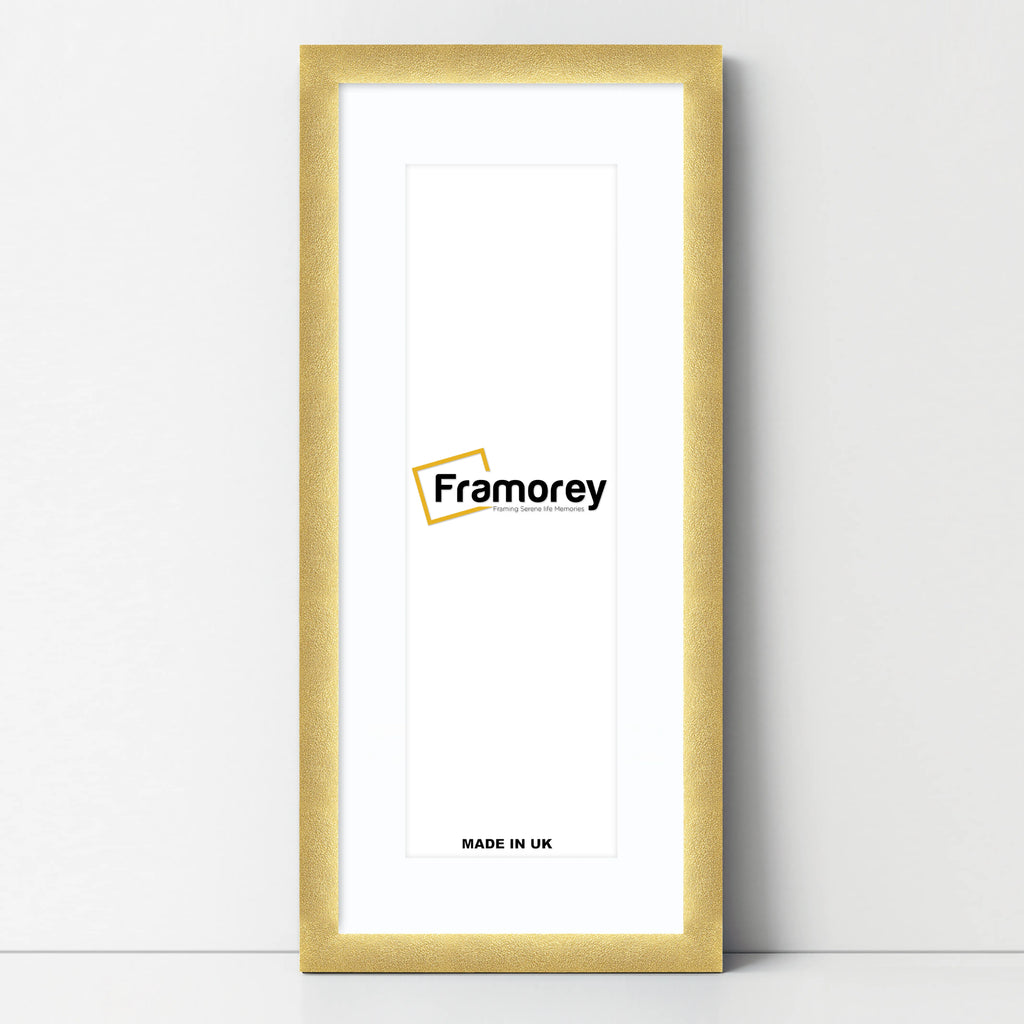 Panoramic Size Glitter Sparkle Gold Photo Frames With White Mount