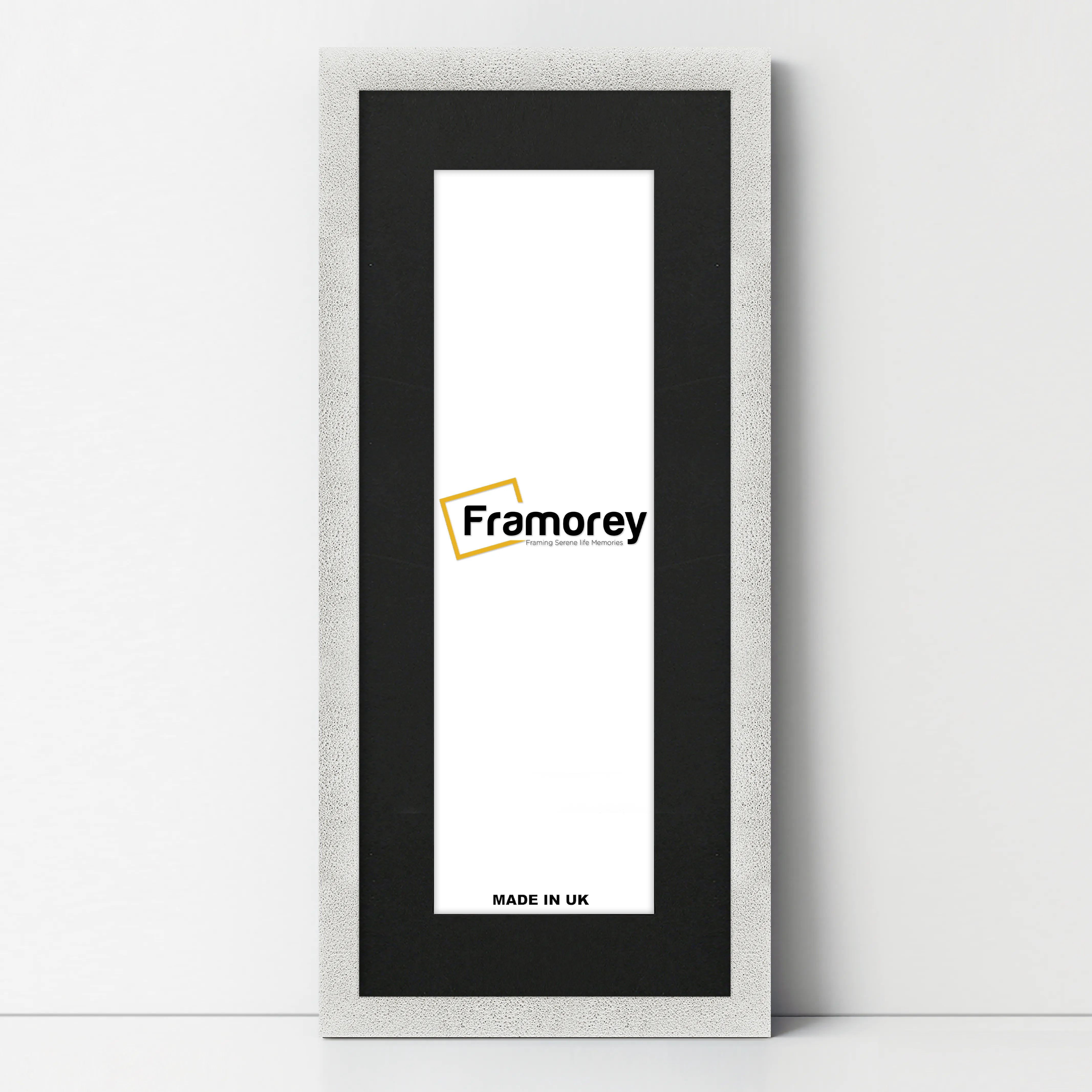 Panoramic Size Glitter Sparkle White Photo Frames With Black Mount