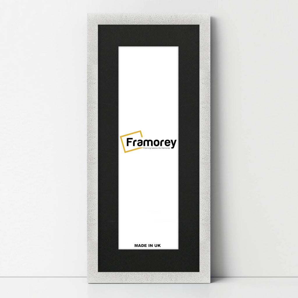 Panoramic Size Glitter Sparkle White Photo Frames With Black Mount