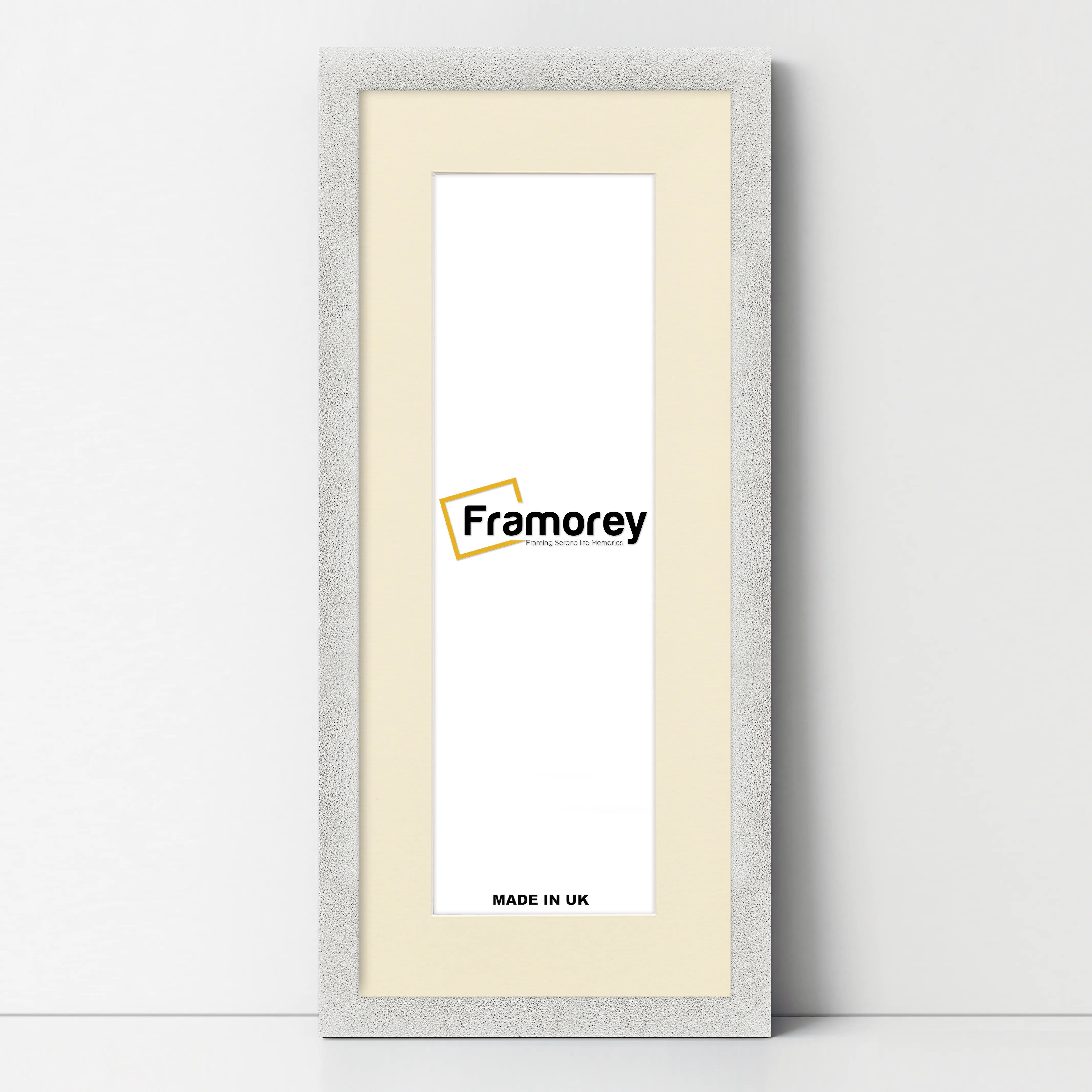Panoramic Size Glitter Sparkle White Photo Frames With Ivory Mount