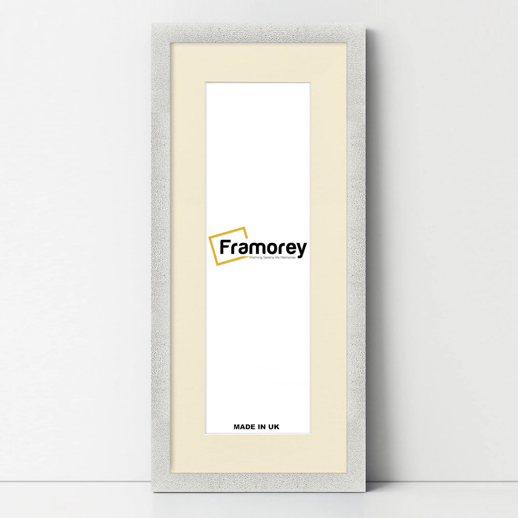 Panoramic Size Glitter Sparkle White Photo Frames With Ivory Mount