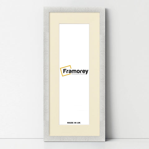 Panoramic Size Glitter Sparkle White Photo Frames With Ivory Mount