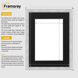 Glitter Sparkle Silver Picture Frame Photo Print Frame With Black Mount