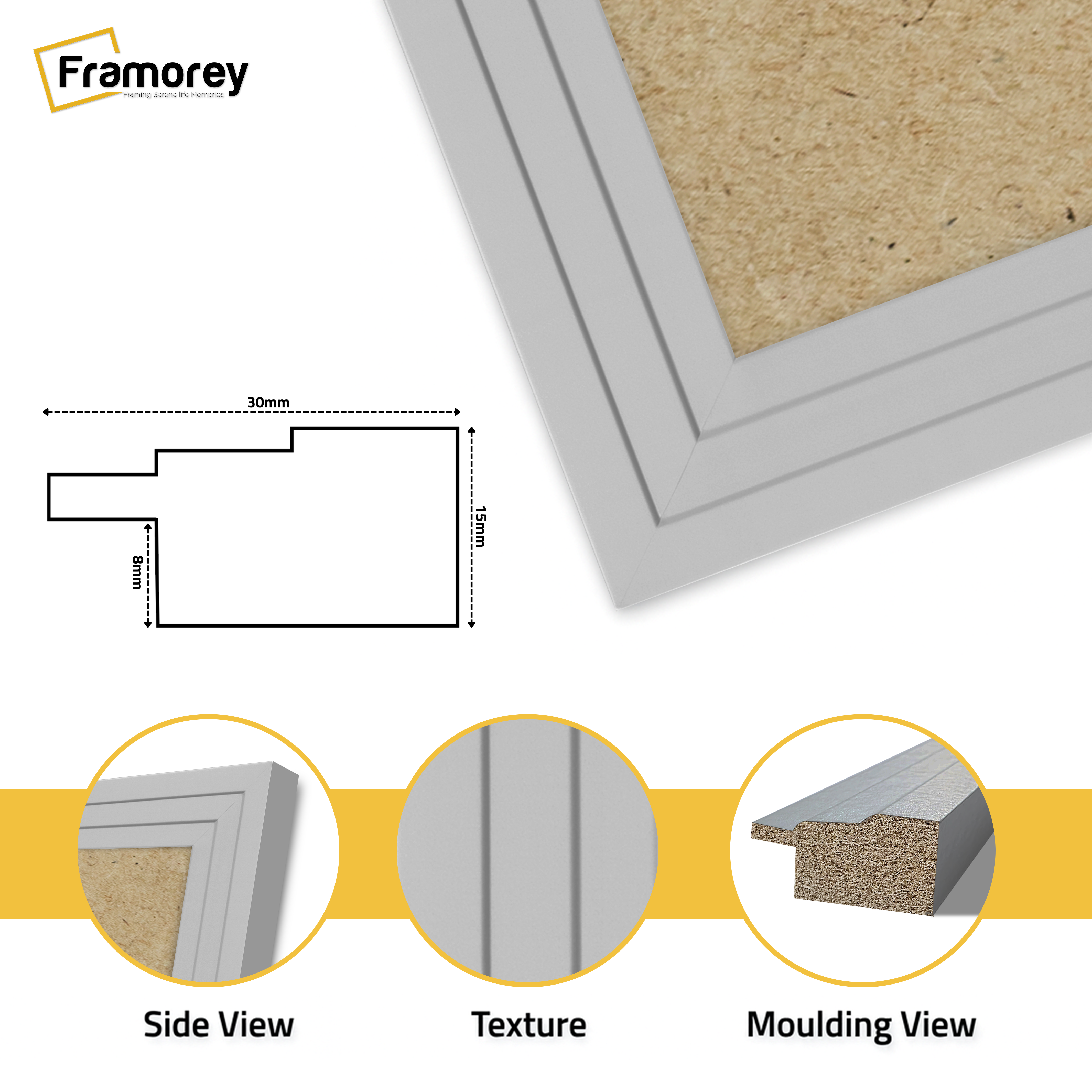 Step Style Grey Picture Frame Wall Art Poster Frame