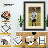 Step Style Black Picture Frame Wall Art Poster Frame With Ivory Mount