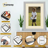 Step Style Grey Picture Frame Wall Art Poster Frame With Ivory Mount