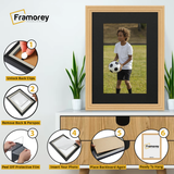 Step-by-step guide showing how to insert a photo into a Oak picture frame With Black Mount