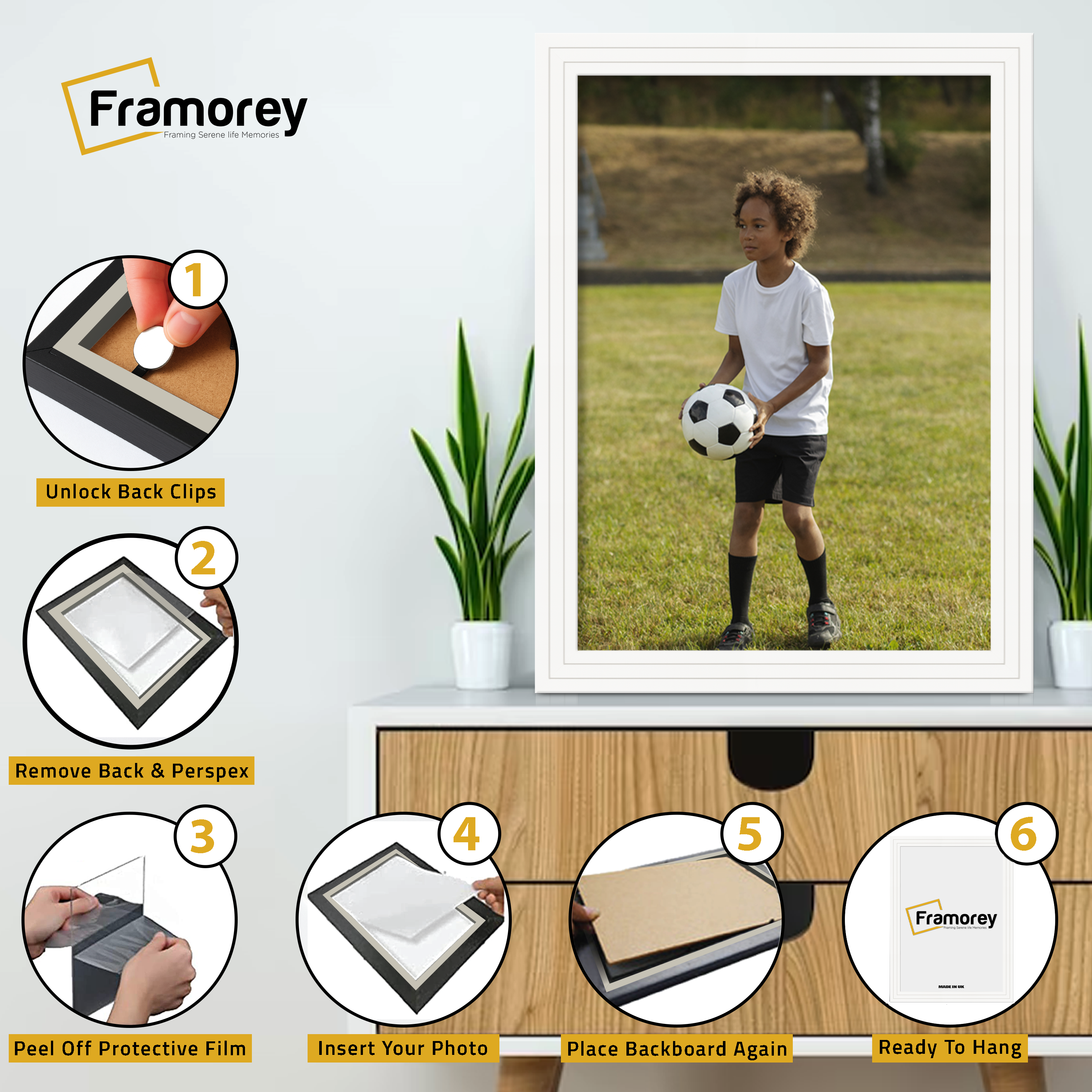 Step Style White Picture Frame Wall Art Poster Frame