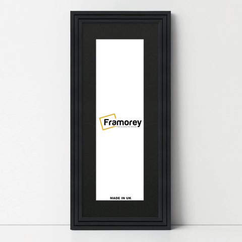 Panoramic Step Style Black Photo Frame With Black Mount