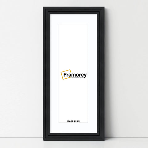 Panoramic Step Style Black Photo Frame With White Mount