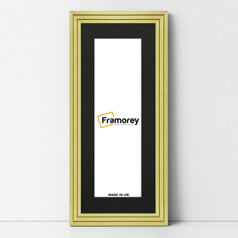 Panoramic Step Style Gold Photo Frame With Black Mount