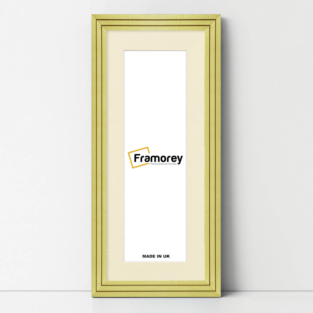 Panoramic Step Style Gold Photo Frame With Ivory Mount