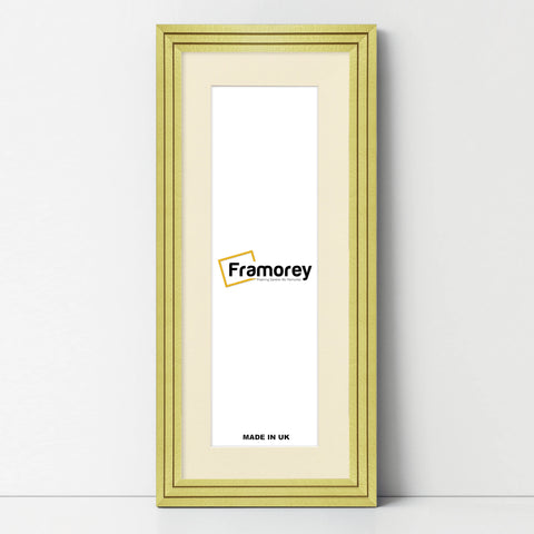 Panoramic Step Style Gold Photo Frame With Ivory Mount