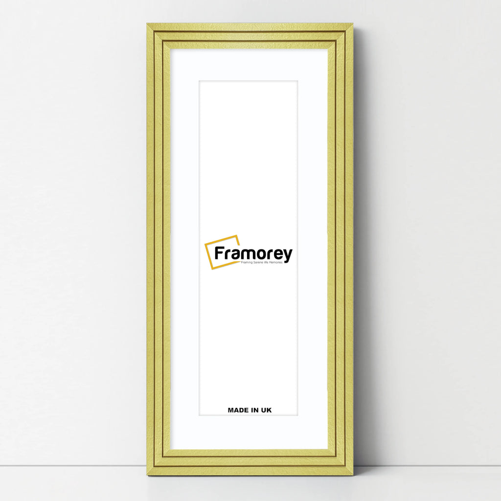 Panoramic Step Style Gold Photo Frame With White Mount