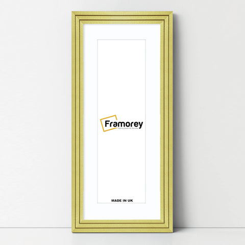 Panoramic Step Style Gold Photo Frame With White Mount