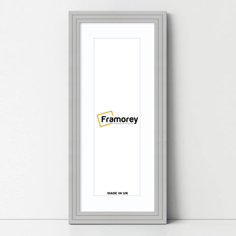 Panoramic Step Style Grey Photo Frame With White Mount