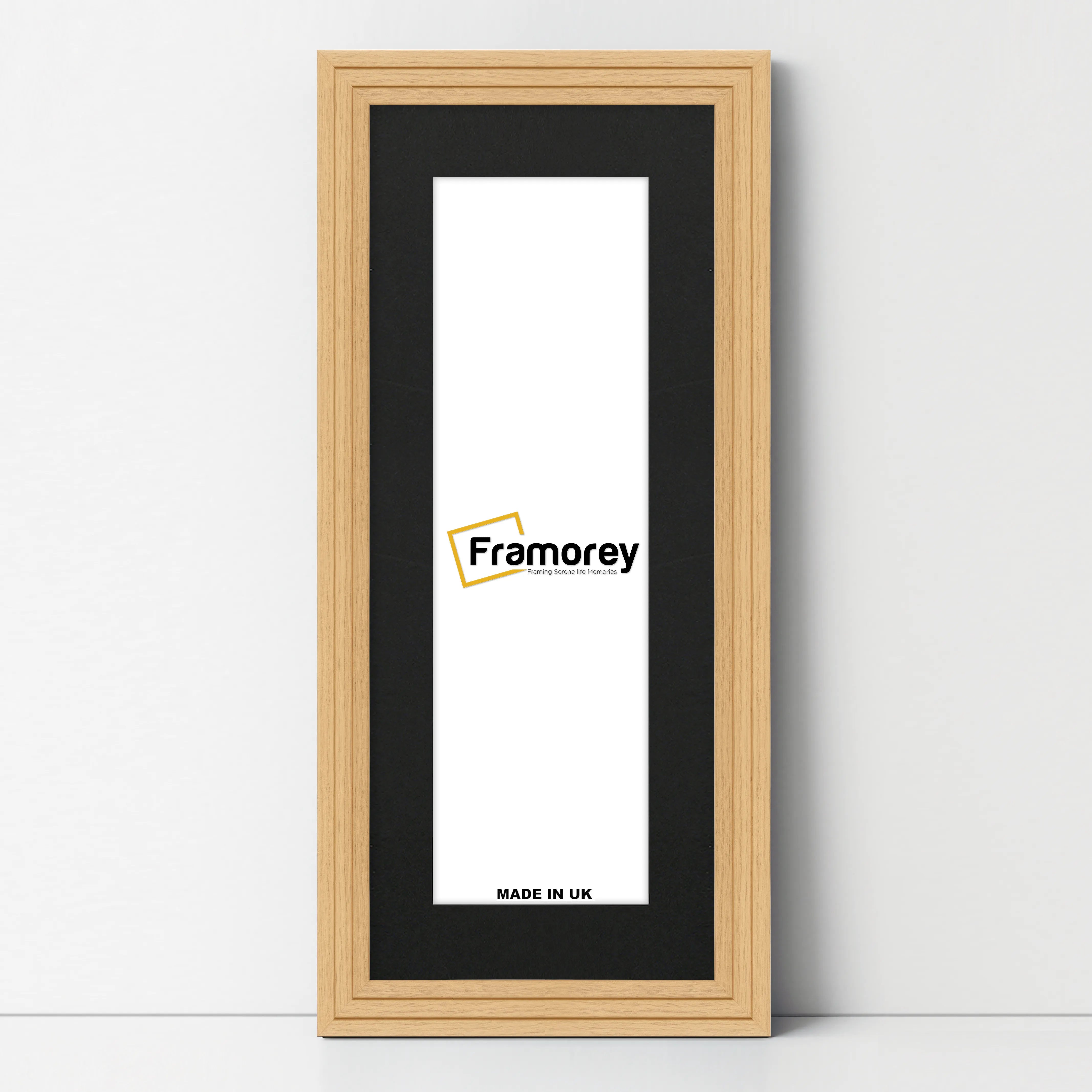 Panoramic Step Style Oak Photo Frame With Black Mount
