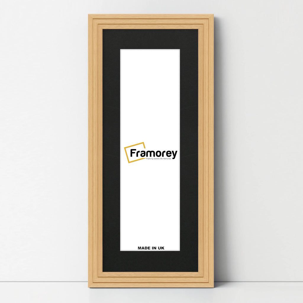 Panoramic Step Style Oak Photo Frame With Black Mount