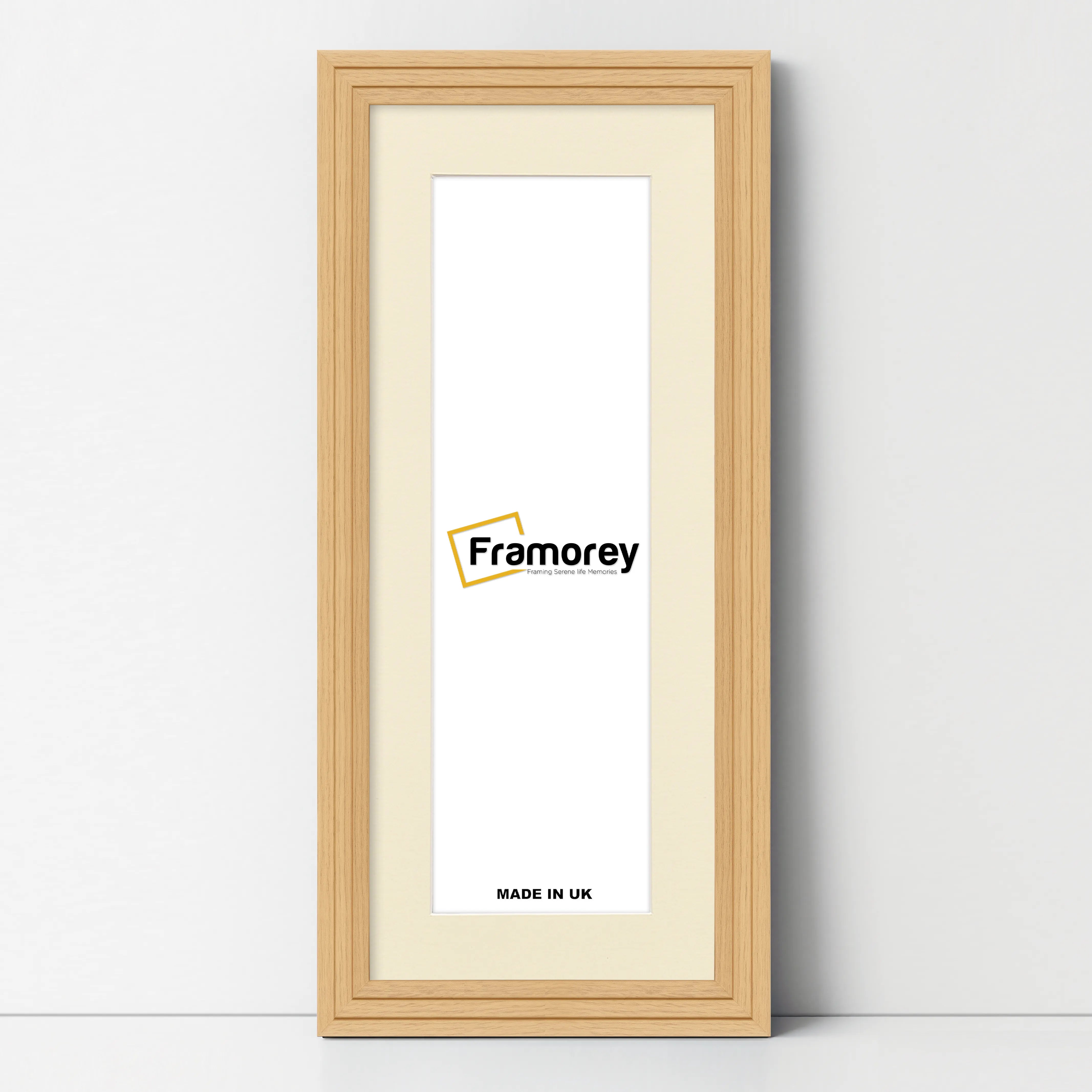 Panoramic Step Style Oak Photo Frame With Ivory  Mount