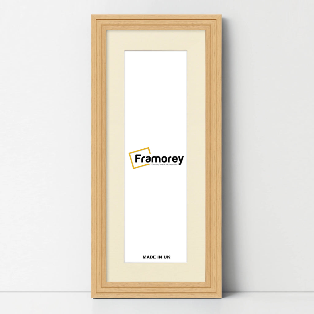 Panoramic Step Style Oak Photo Frame With Ivory  Mount